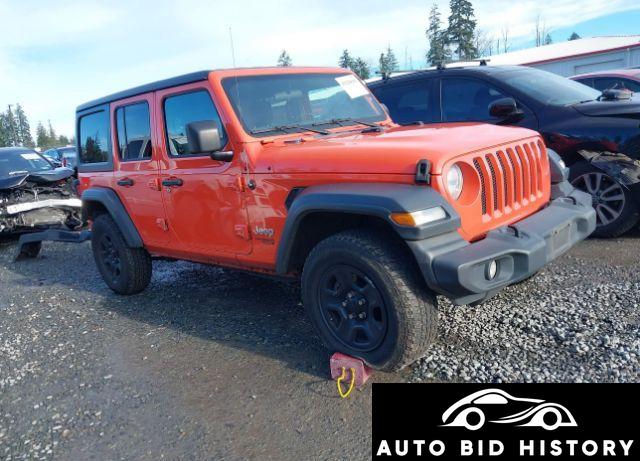 Jeep Wrangler Unlimited Sport 4X4 2018 Orange 3.6L